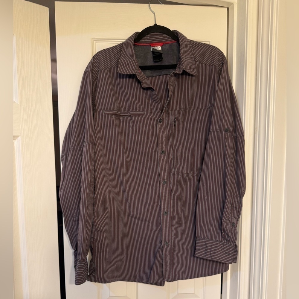 North Face Striped Men’s Casual Button Up Size Xxl